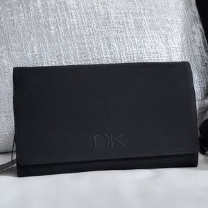 Vintage Donna Karan Black Travel Document Organizer   Clutch Wallet w/ Inserts